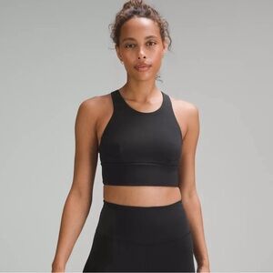 Lululemon Wunder Train Long-Line Bra in Black Size 10